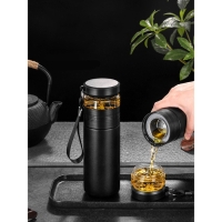 Термос для чая и кофе, 500 мл, с колбой, сохраняет тепло до 8 ч, черный