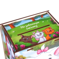 Копилка деревянная с цифрами, 12х12х8.6 см, Коты аристократы Копилка деревянная с цифрами, 12х12х8.6 см, Коты аристократы