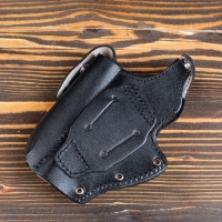 Кобура поясная под ПМ "Волк" со скобой, с зап.обоймой, кожа Кобура поясная под ПМ "Волк" со скобой, с зап.обоймой, кожа