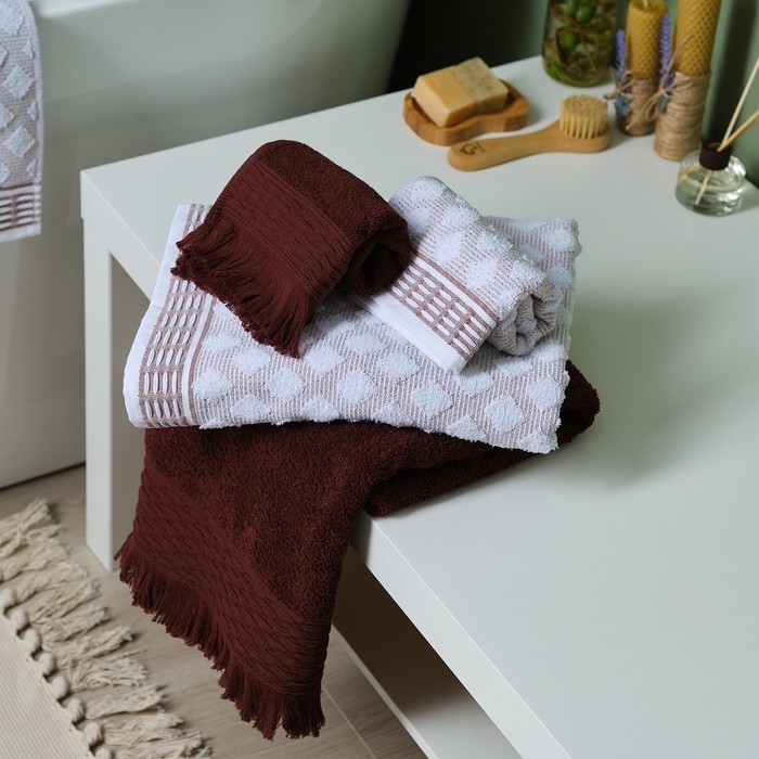 Полотенце махровое Love Life «Аморе» 70х140 см, коричневый, 100% хл, 450 гр/м2 Полотенце махровое Love Life «Аморе» 70х140 см, коричневый, 100% хл, 450 гр/м2