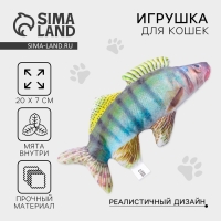 Игрушка для кошек с мятой &laquo;&lrm;Судак&raquo;&lrm; из текстиля, 20 см