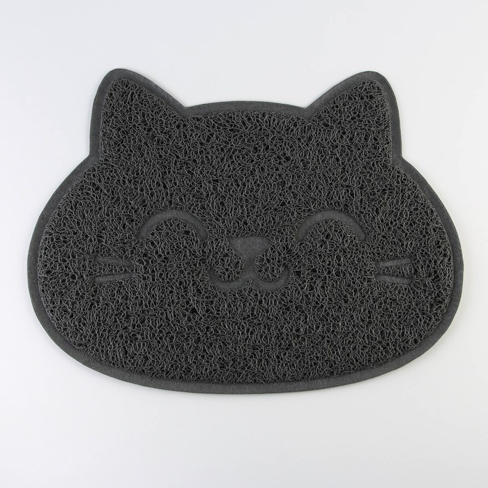 Коврик универсальный под миску и лоток &laquo;Мордочка&raquo;, 30х40 см, серый