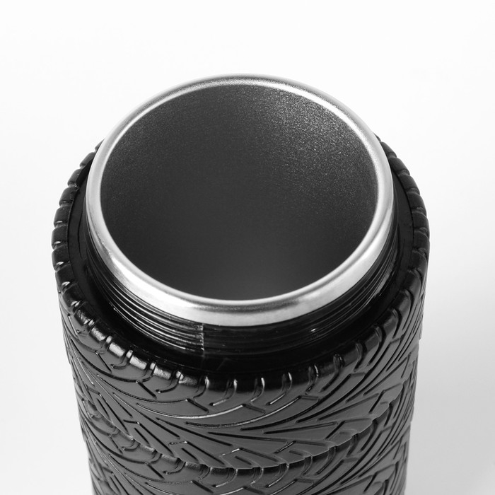 Термос, 250 мл, Авто колесо, сохраняет тепло 6 ч, 17 х 8 см, золото, чехол в подарок