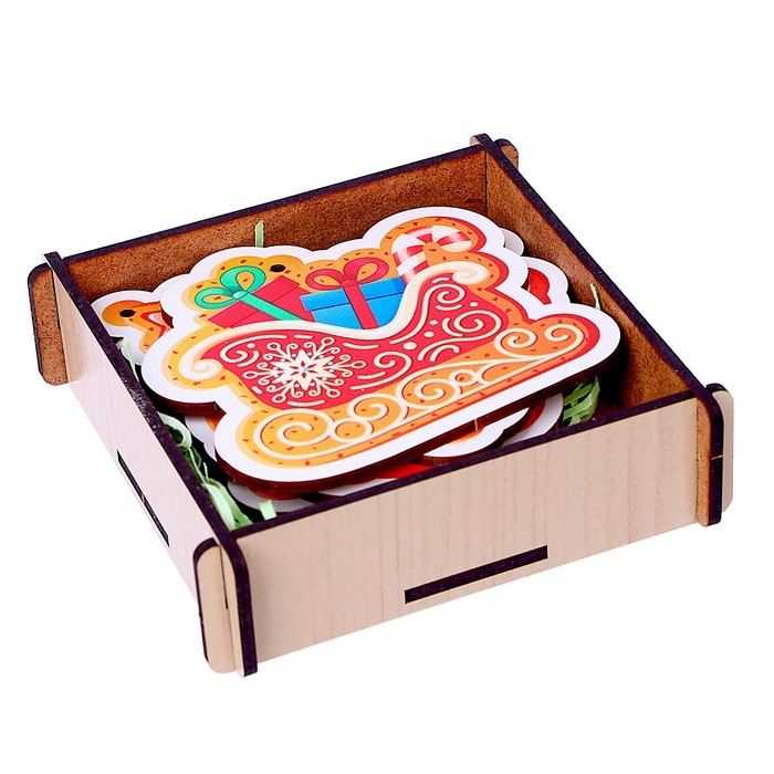 Модель из дерева &laquo;Подвески. Украшаем ёлочку&raquo; 5 подвесок в наборе