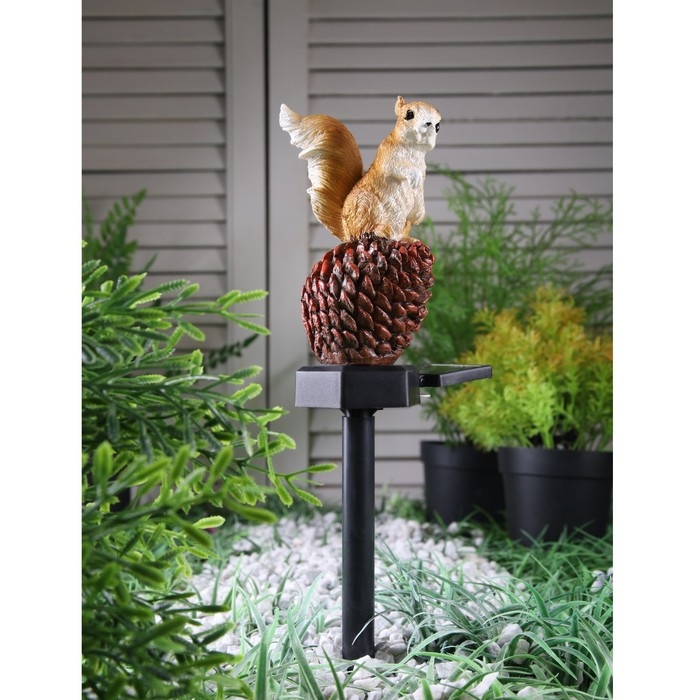 Садовый светильник на солнечной батарее «Бельчонок», 41 см, 1 LED, свечение тёплое белое Садовый светильник на солнечной батарее «Бельчонок», 41 см, 1 LED, свечение тёплое белое