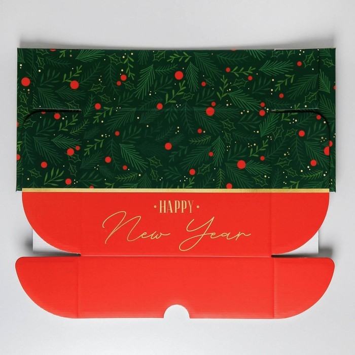Коробка подарочная новогодняя складная «С новым годом», 30,7 х 22 х 9,5 см, Новый год Коробка подарочная новогодняя складная «С новым годом», 30,7 х 22 х 9,5 см, Новый год