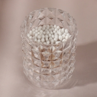 Органайзер для ватных палочек, с крышкой, d = 8 &times; 12,5 см, в картонной коробке, цвет прозрачный