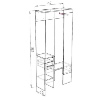 Прихожая Лига, 850х1850х338, Анкор Светлый Прихожая Лига, 850х1850х338, Анкор Светлый