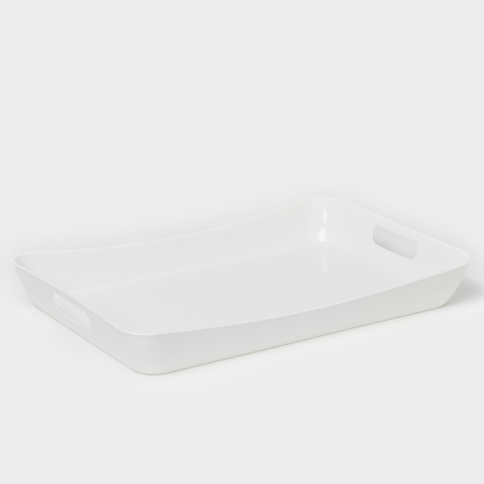 Поднос с ручками &laquo;Рондо&raquo;, 42,2&times;28,2&times;5,2 см, цвет белый