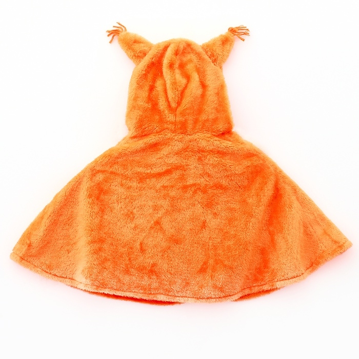 Карнавальная накидка &laquo;Рыжий Бельчонок&raquo;, рост 104-128 см, оранжевый