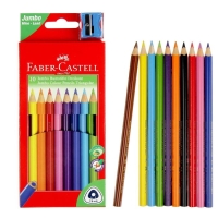 Карандаши Jumbo 10 цветов, Faber-Castell, трёхгранные, с точилкой, картонная коробка Карандаши Jumbo 10 цветов, Faber-Castell, трёхгранные, с точилкой, картонная коробка