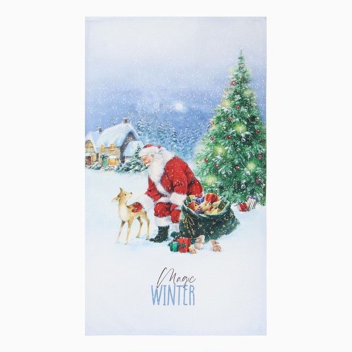 Полотенце Этель "Рождественский вечер" 40х73 см, 100% хлопок, саржа 190 г/м2