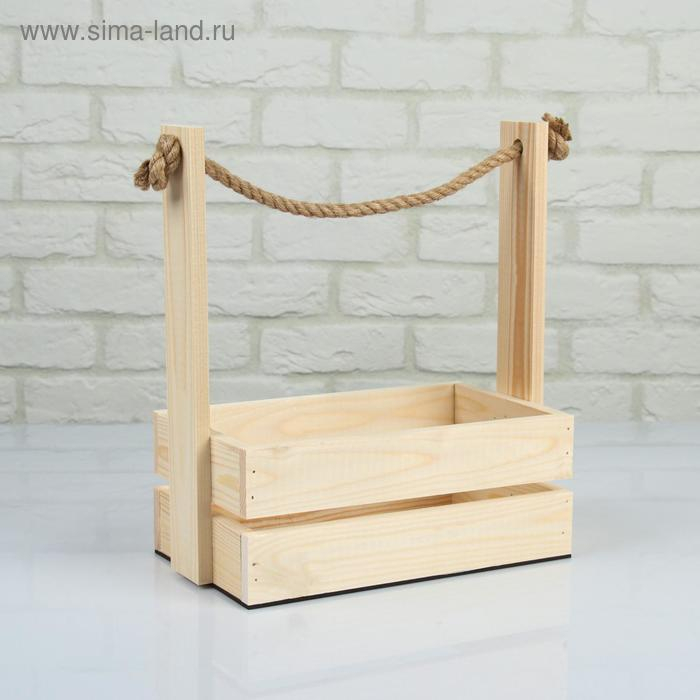 Набор кашпо деревянных 3 в 1 (30.5&times;18.5&times;35; 25.5&times;15&times;30; 20&times;12&times;23) "Аром", натуральная сосна