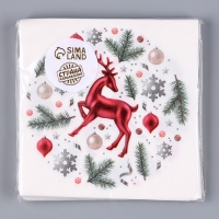 Салфетки бумажные &laquo;Новогодний олень&raquo;, 33х33 см, набор 20 шт.