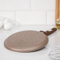 Сковорода блинная &laquo;Гранит Brown&raquo;, d=24 см, пластиковая ручка, антипригарное покрытие, цвет коричневый