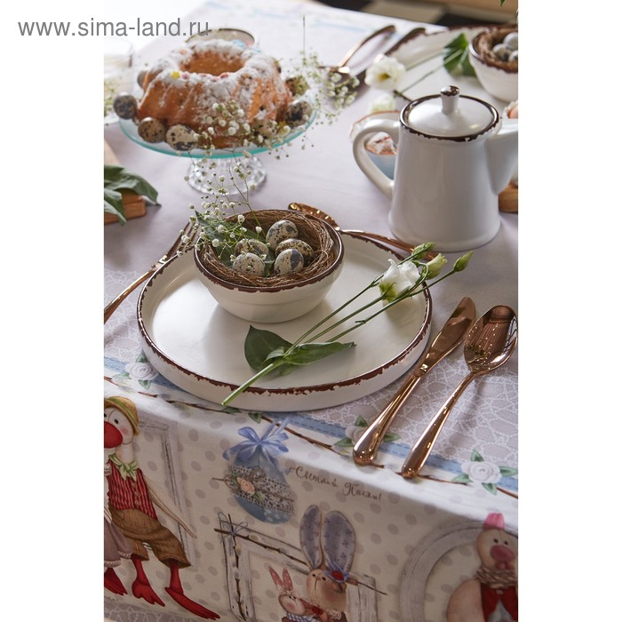 Скатерть Скатерть "Этель" Пасхальные Тильды 220х147 см, 100% хлопок, саржа 190 гр/м2