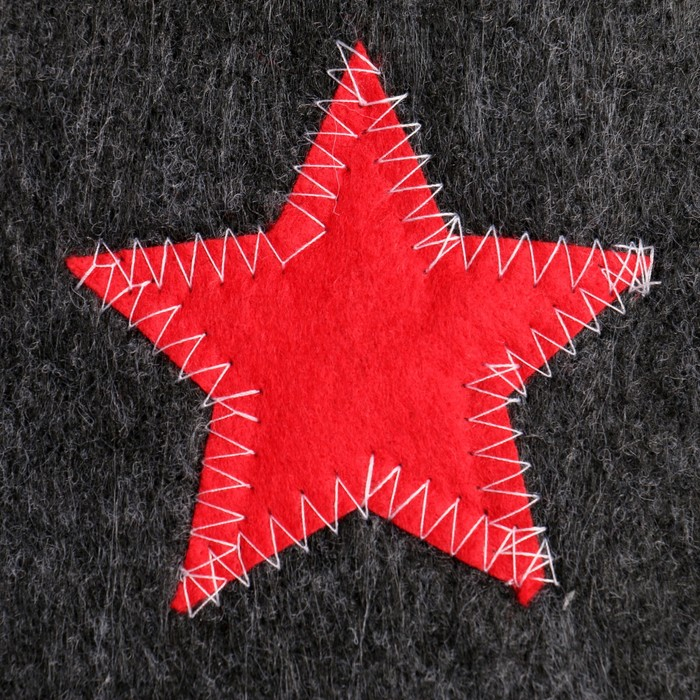 Набор для бани Набор для бани "Буденовец" серый: шапка, коврик, рукавица