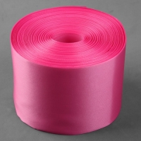 Лента атласная, 100 мм &times; 100 &plusmn; 5 м, цвет розовый