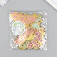 Бабочки картон двойные крылья "Ажурные. Нежные расцветки" набор 12 шт h=4-10 см на магните Бабочки картон двойные крылья "Ажурные. Нежные расцветки" набор 12 шт h=4-10 см на магните