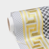 Клеёнка на стол &laquo;Гусиная лапка&raquo;, на тканевой основе, рулон 20 метров, ширина 137 см