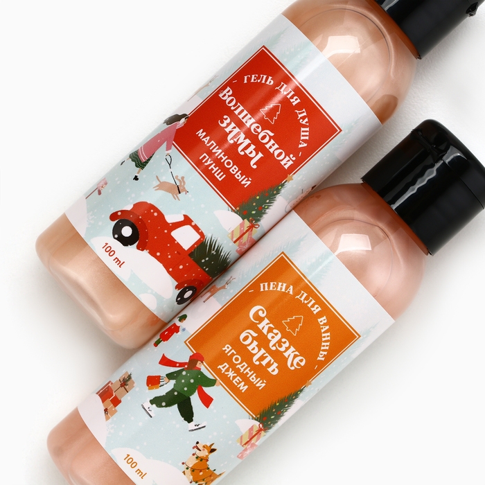 Подарочный набор косметики &laquo;Уютной зимы!&raquo;, гель для душа и пена для ванны, 2 х 100 мл, Новый Год