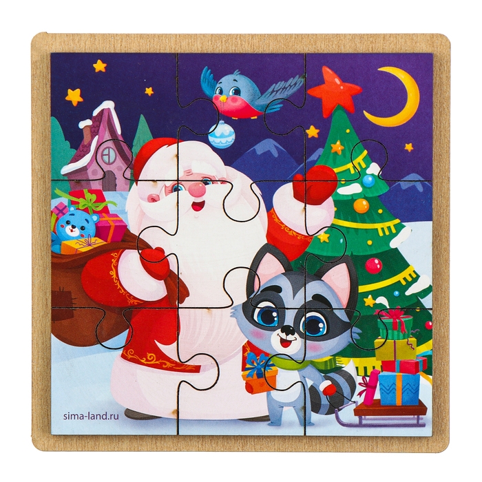 Дервянные пазлы на новый год &laquo;Дедушка Мороз&raquo;
