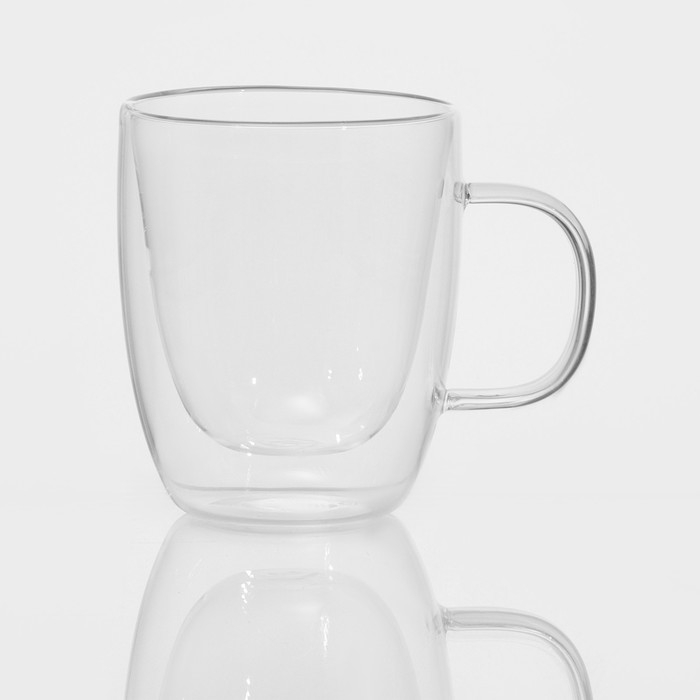 Кружка стеклянная с двойными стенками &laquo;Дуо&raquo;, 400 мл