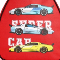 Рюкзак детский для мальчика &laquo;Гоночные машинки&raquo;, 23х20,5 см, отдел на молнии, цвет красный