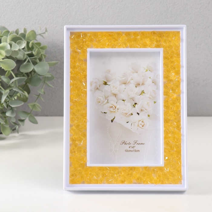 Фоторамка пластик 10х15 см Фоторамка пластик 10х15 см "Жёлтые камешки" 2х14,7х19,7 см