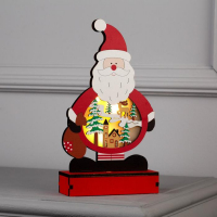 Светодиодная фигура &laquo;Дед Мороз&raquo; 13 &times; 14 &times; 5 см, дерево, батарейки ААх2 (не в комплекте), свечение тёплое белое