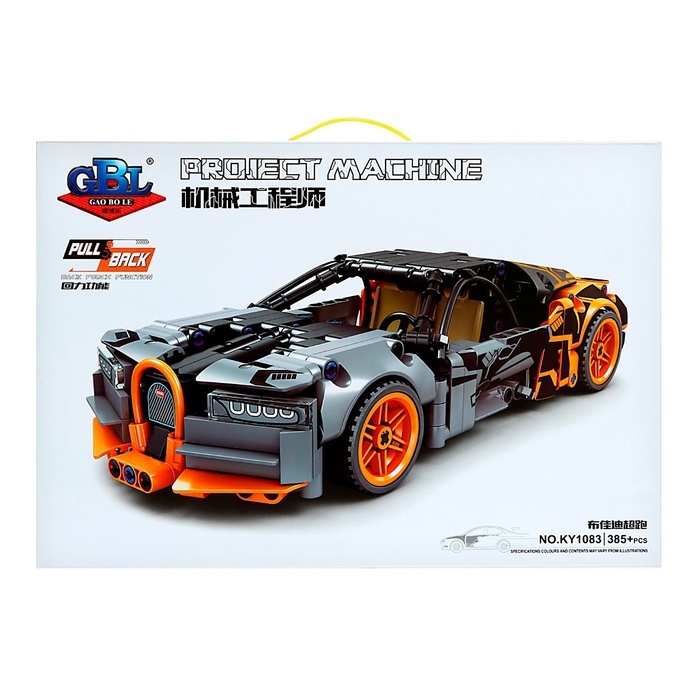 Конструктор Гонка &laquo;Бугатти&raquo;, инерция, 385 деталей