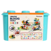 Конструктор в кейсе &laquo;Транспорт с глазками&raquo;, 2 варианта сборки, 150 деталей, бирюзойвый ящик