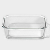 Контейнер для еды из жаропрочного стекла Доляна &laquo;Клик&raquo;, 620 мл, 18&times;14&times;6,5 см, с крышкой