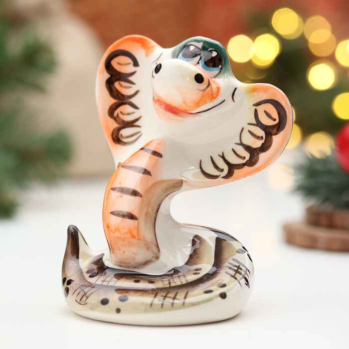 Сувенир "Змея Соня", гжель, цвет, 9,5 см