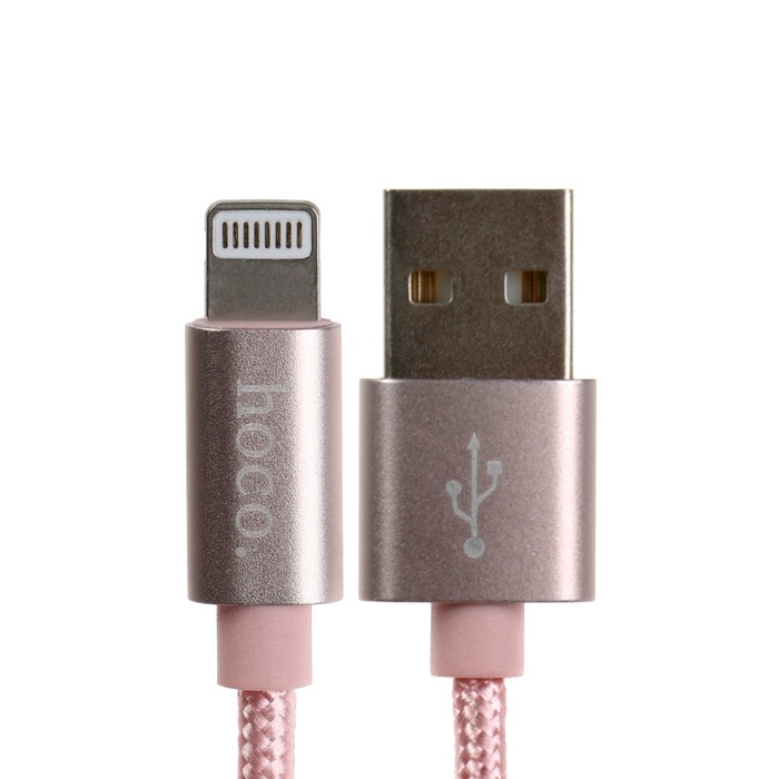 Кабель Hoco X2, USB - Lightning, 2.4A, 1 м, нейлон, розовое золото Кабель Hoco X2, USB - Lightning, 2.4A, 1 м, нейлон, розовое золото