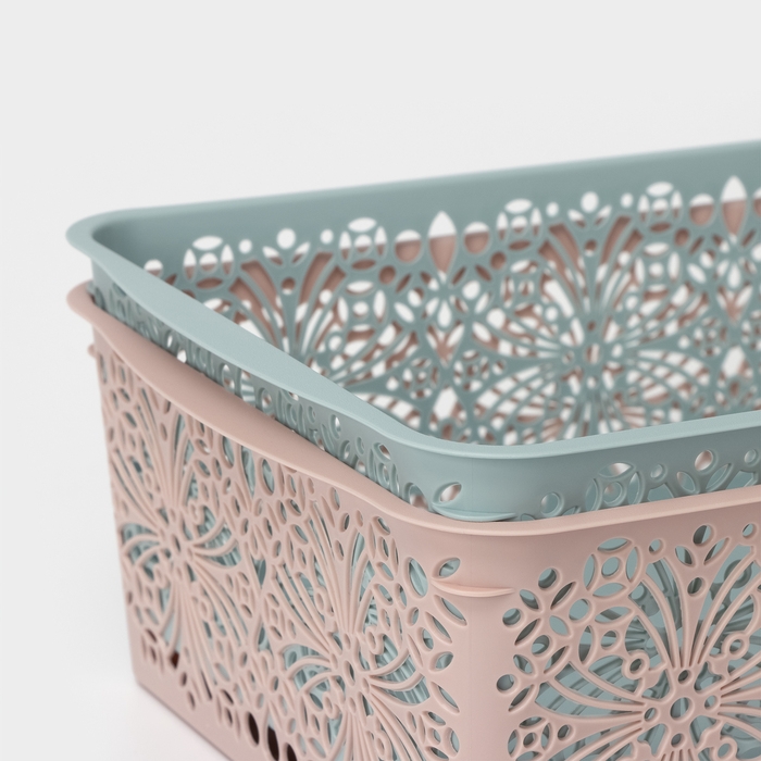 Корзина для хранения Floral, 30&times;19.5&times;9.5 см, цвет МИКС