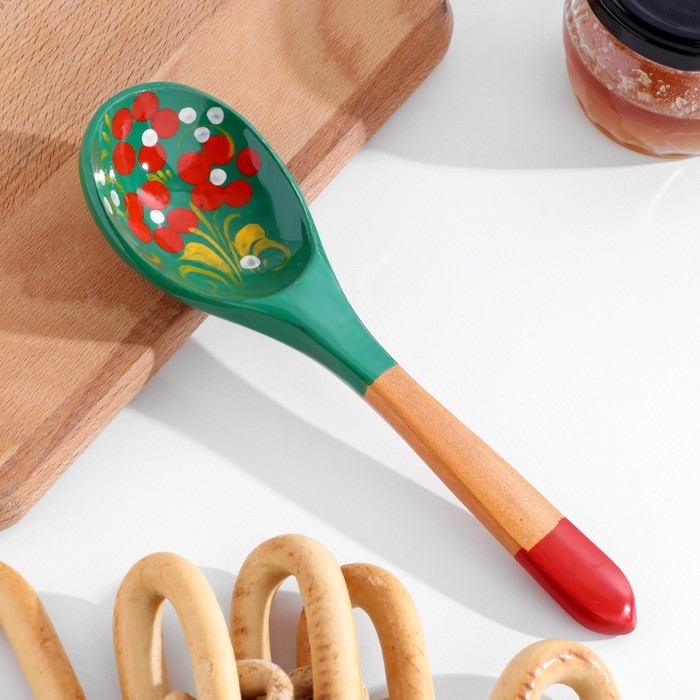 Ложка «Зеленушка», салатная, 6×21, хохлома Ложка «Зеленушка», салатная, 6×21, хохлома