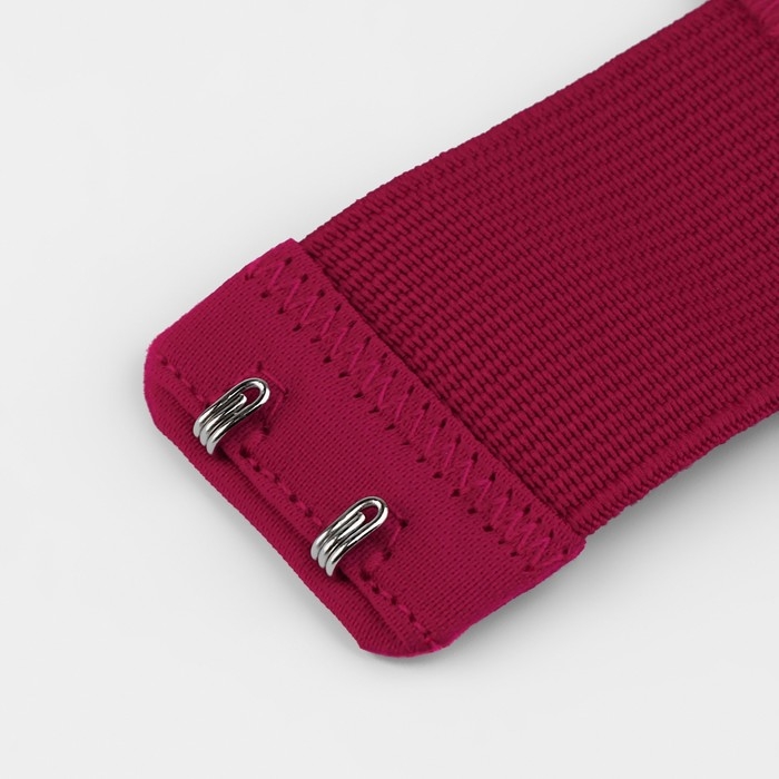 Застёжка-удлинитель для бюстгальтера, 3 ряда 2 крючка, 3,2 &times; 10,5 см, 5 шт, цвет бордовый