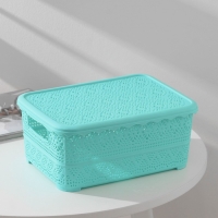 Контейнер для хранения с крышкой &laquo;Ажур&raquo;, пластик, 26&times;19&times;11,5 см, цвет МИКС