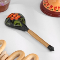 Ложка деревянная &laquo;Чернушка&raquo;, полубаская, хохлома