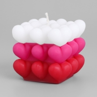 Свеча фигурная "Бабл Сердце" 6 см, бело-розовая Свеча фигурная "Бабл Сердце" 6 см, бело-розовая