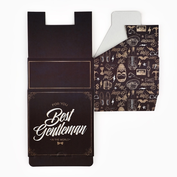 Коробка подарочная сборная, упаковка, &laquo;Джентльмену&raquo;, 15 х 15 х 7 см