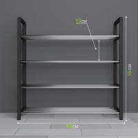 Обувница Доляна, 4 яруса, 42&times;19&times;55 см, цвет чёрный