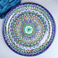 Ляган Риштанская Керамика "Узоры", 46 см, синий микс Ляган Риштанская Керамика "Узоры", 46 см, синий микс