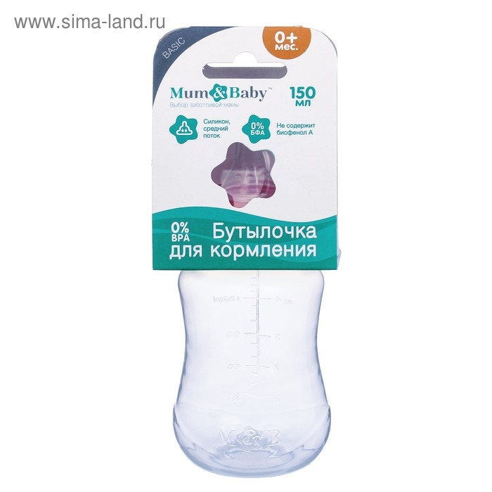 Бутылочка для кормления, классическое горло, приталенная, 150 мл., от 0 мес., цвет красный Бутылочка для кормления, классическое горло, приталенная, 150 мл., от 0 мес., цвет красный