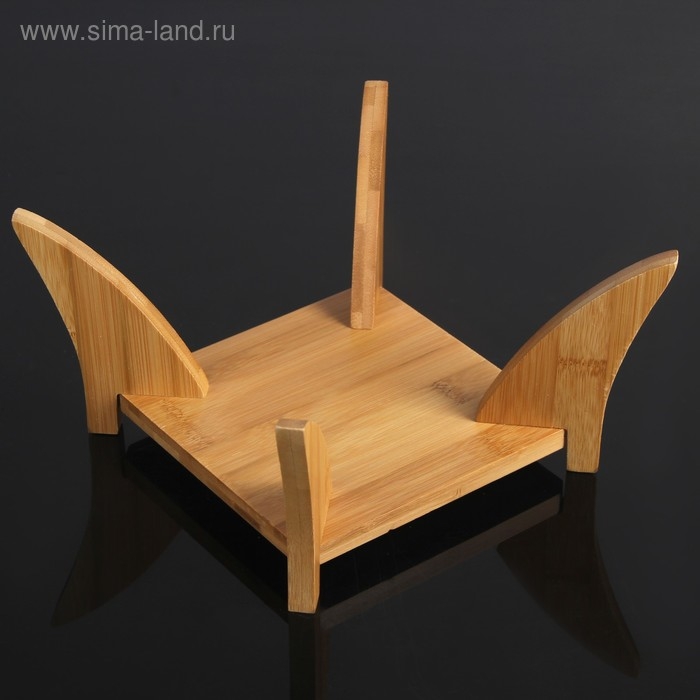 Салатник керамический &laquo;Эстет&raquo;, 2 л, на деревянной подставке