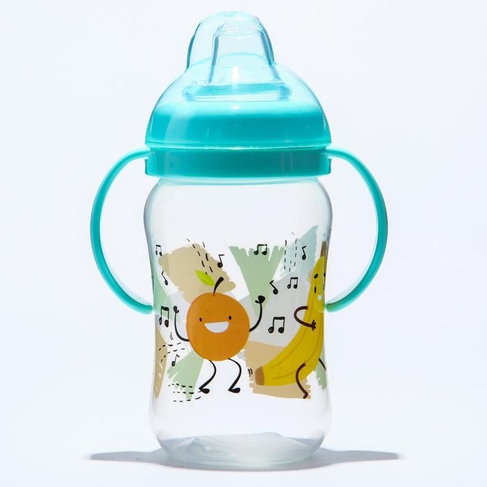 Поильник - непроливайка детский с мягким носиком &laquo;Фрукты&raquo;, 270 мл., с ручками, цвет МИКС