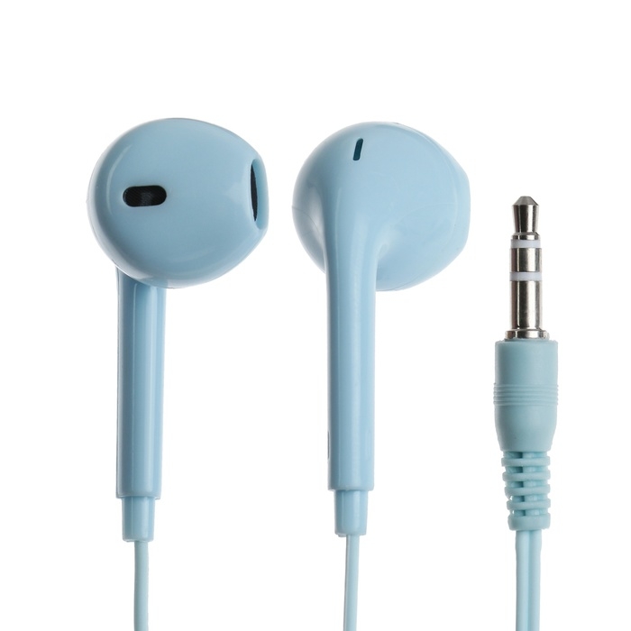 Наушники U19, проводные, вкладыши, 1 м, Jack 3.5 мм, синие Наушники U19, проводные, вкладыши, 1 м, Jack 3.5 мм, синие