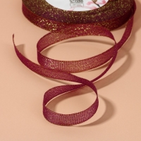 Лента парчовая, 10 мм, 23 &plusmn; 1 м, цвет сливовый №012