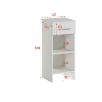 Комод для ванной комнаты, белый,  32 х 33,3 х 83,8 см